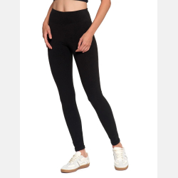 Klasyczne PRĄŻKOWANE legginsy damskie, CZARNE wysoki stan MORAJ